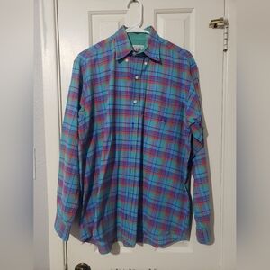 Cinch Men's Western Shirt Size Large Plaid Oxford Button Down S Top